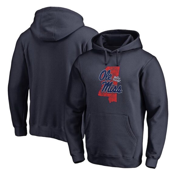 Fanatics Navy Ole Miss Rebels Hometown Collection Pullover Hoodie NWT XL - Picture 1 of 3